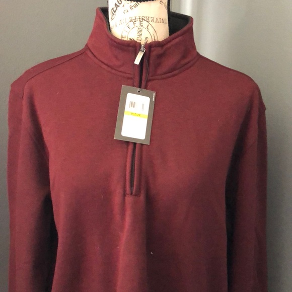 NWT maroon classic fit zip up sweatshirt size M - Picture 5 of 9